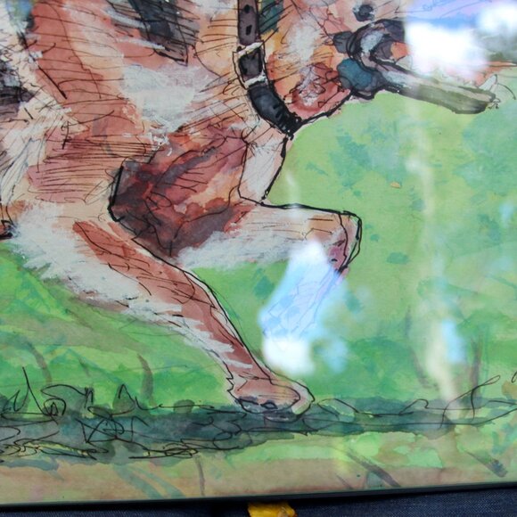 Watercolor and sketch of German Shepard - Picture 4 of 5